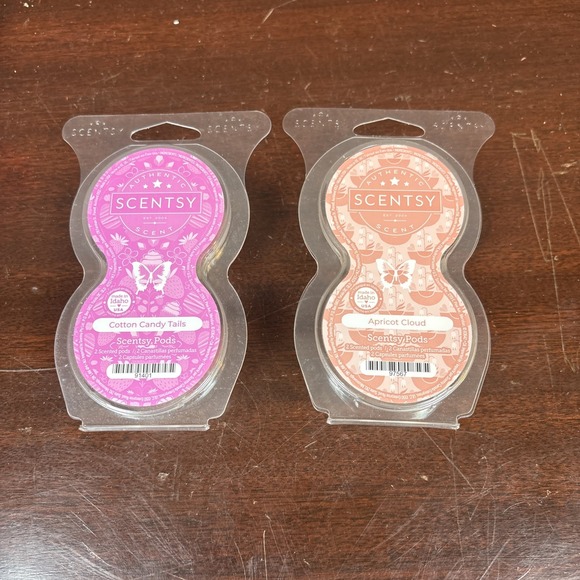 2~Scentsy Pods~Apricot Cloud & Cotton Candy Tails~NIP - Picture 1 of 4